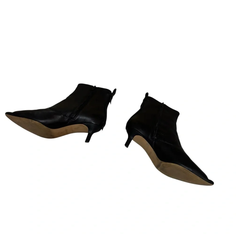 Franco Sarto Kura Ankle Booties Pointed toe kitten heel‎ leather Size 8M